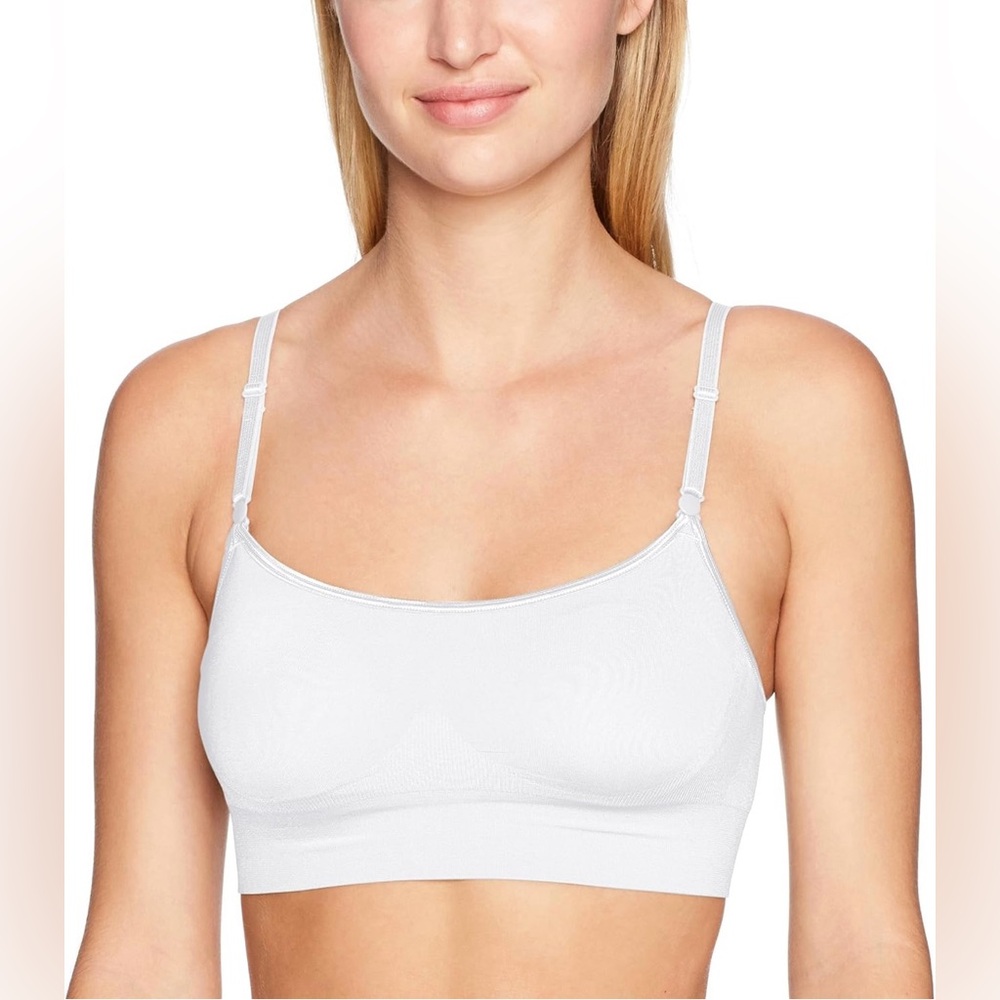 Warner's Easy Does It Dig-Free Band with Seamless Stretch Wireless Bra - White S